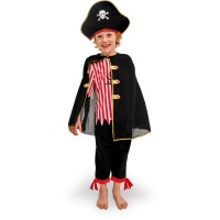 Klassiek piratenkostuum met cape voor kinderen van 5 tot 8 jaar
